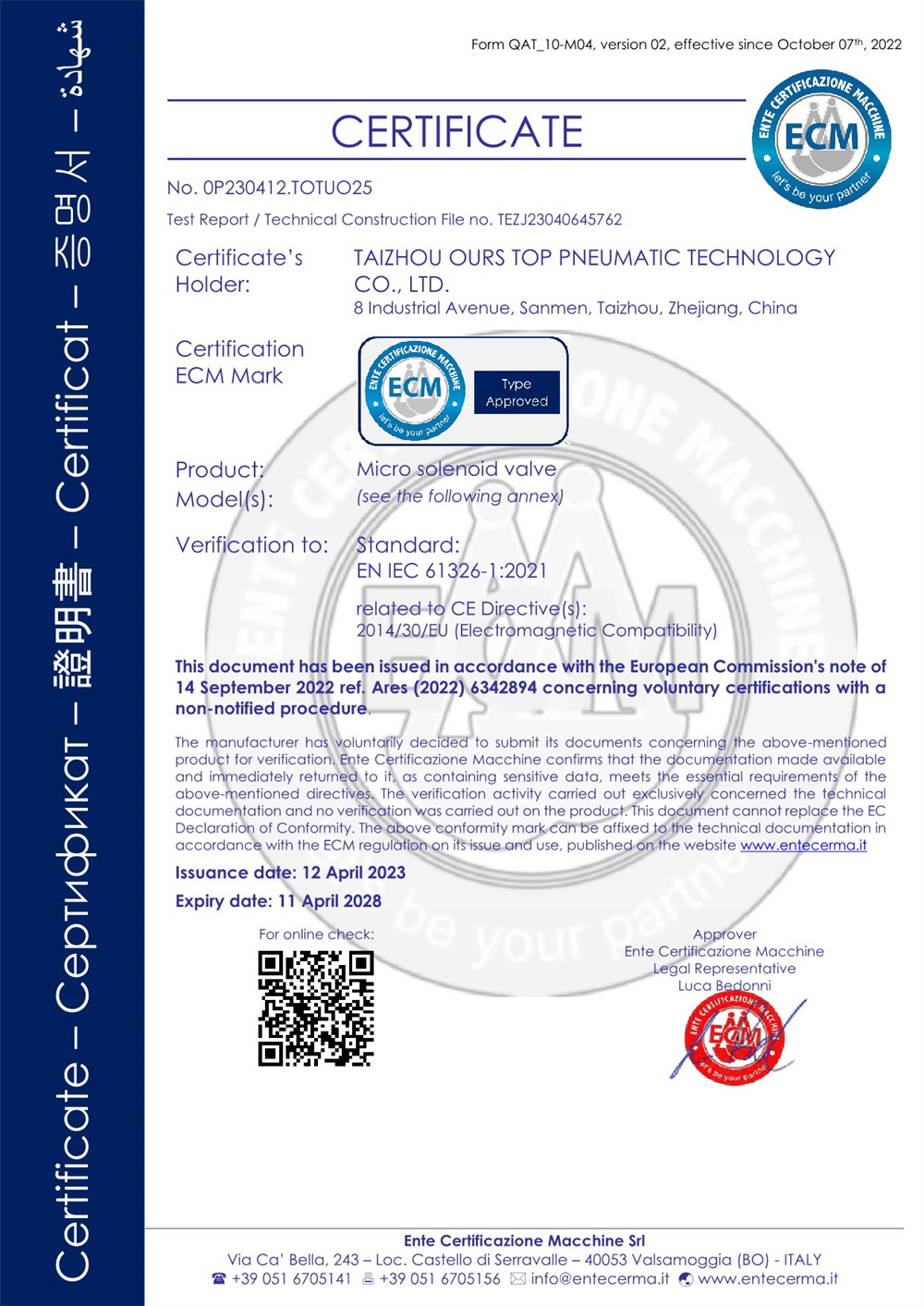CE certificate